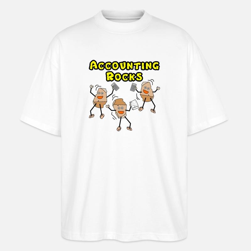 Accounting Rocks - Stanley/Stella Oversized Unisex Bio T-Shirt Blaster 2.0 - Weiß