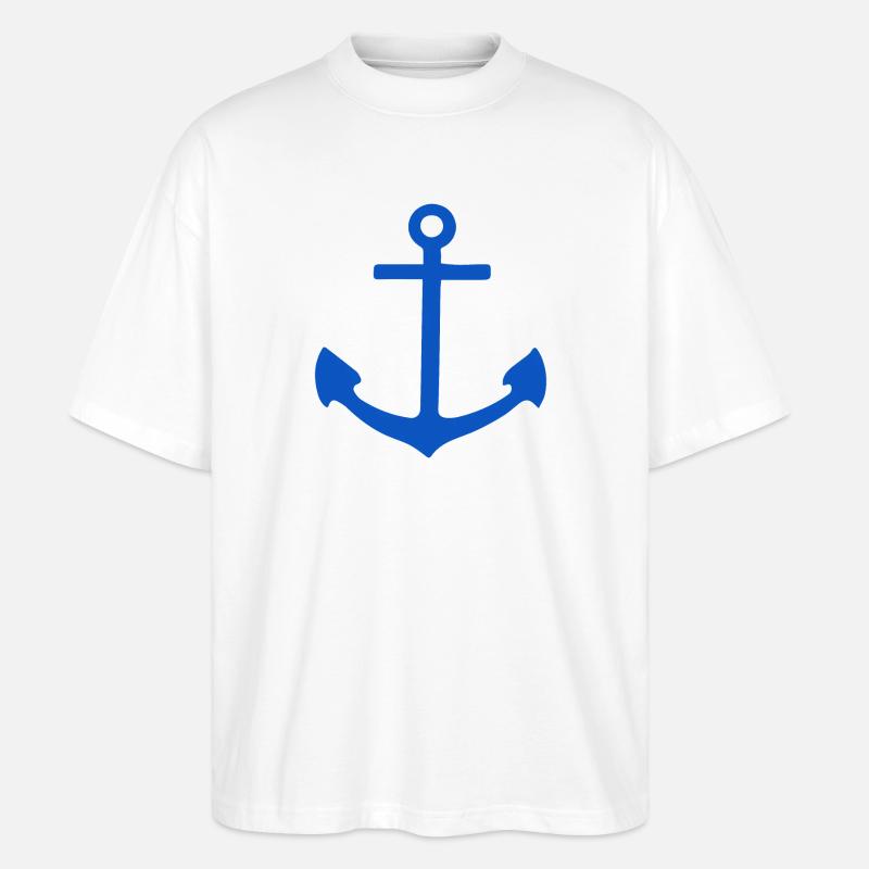 Maritimer Anker - Stanley/Stella Oversized Unisex Bio T-Shirt Blaster 2.0 - Weiß