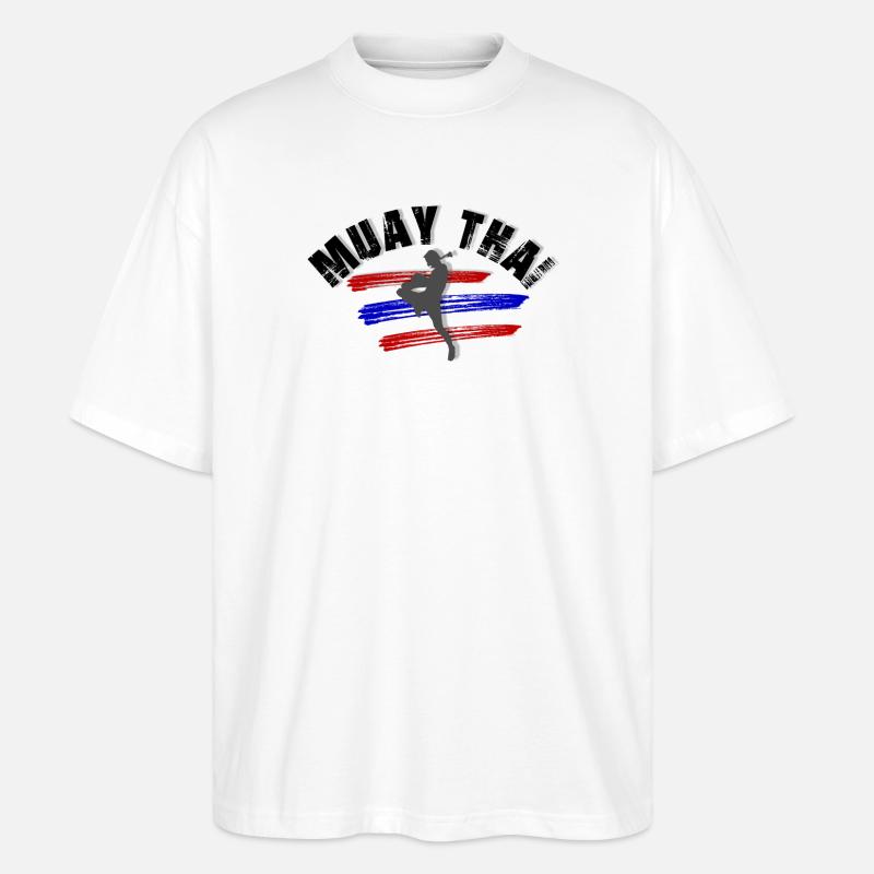MUAY THAI - Stanley/Stella Oversized Unisex Bio T-Shirt Blaster 2.0 - Weiß