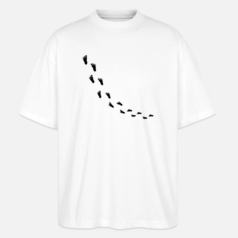 fussabdruecke_kommt - Stanley/Stella Oversized Unisex Bio T-Shirt Blaster 2.0 - Weiß
