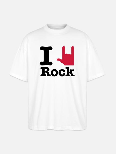 i love rock - Stanley/Stella Oversized Unisex Organic T-shirt Blaster 2.0 - white
