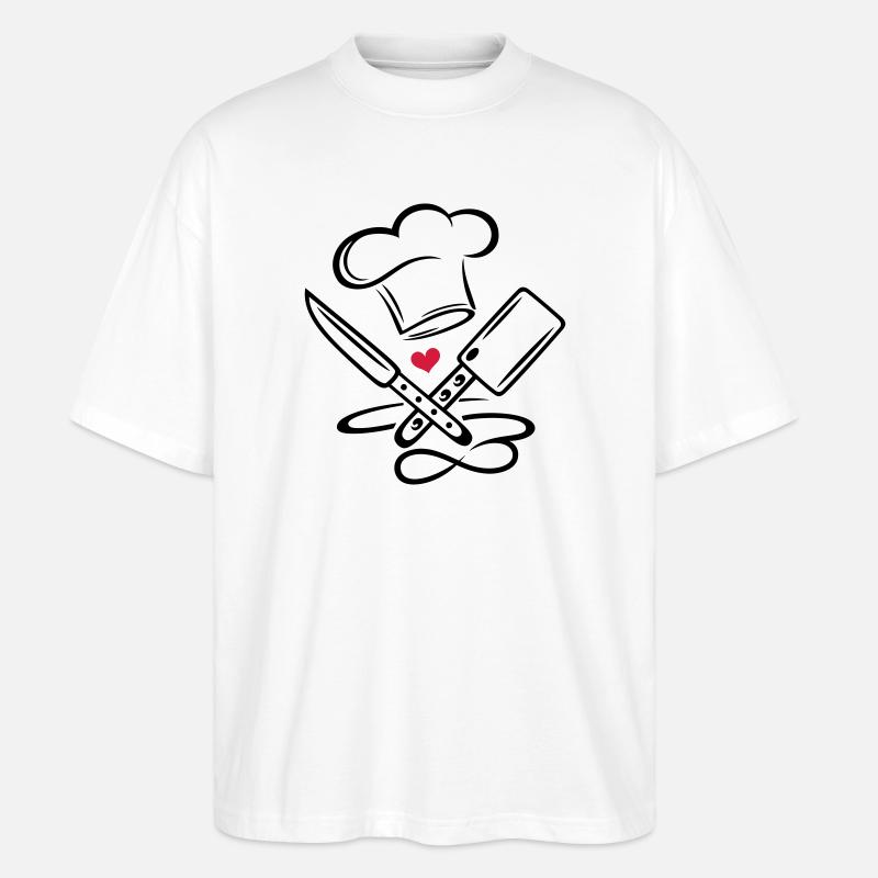 Icona di chef di cuoco cappello da cuoco cappello cuoco infinito - Maglietta articolo ecologico Unisex vestibilità oversize Stanley/Stella Blaster 2.0 - bianco