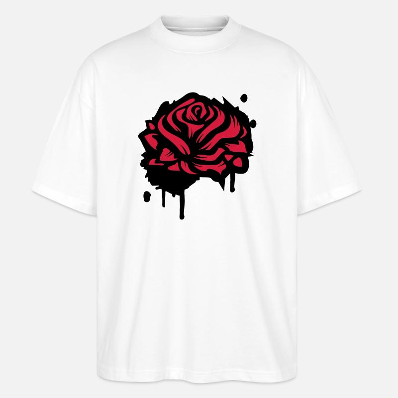 A rose as a graffiti - Stanley/Stella Oversized Unisex Organic T-shirt Blaster 2.0 - white
