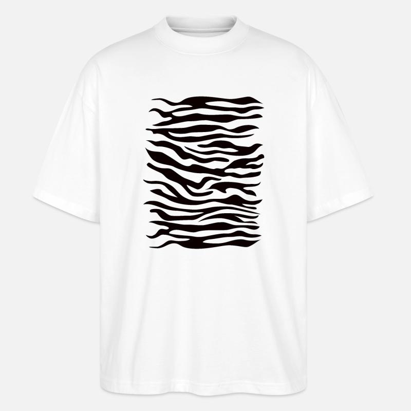 Zebra pattern black - Stanley/Stella Oversized Unisex Organic T-shirt Blaster 2.0 - white