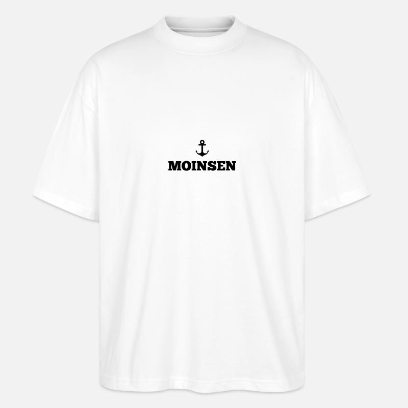 Moinsen – Norddeutsch Küste Anker Design - Stanley/Stella Oversized Unisex Bio T-Shirt Blaster 2.0 - Weiß