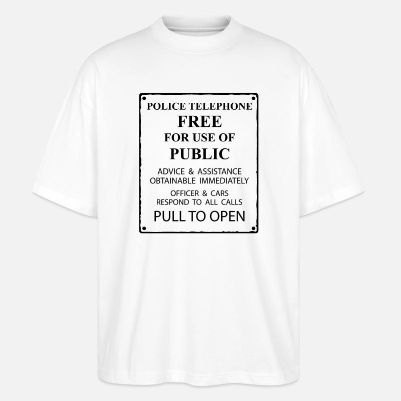police box text - Stanley/Stella Oversized Unisex Bio T-Shirt Blaster 2.0 - Weiß