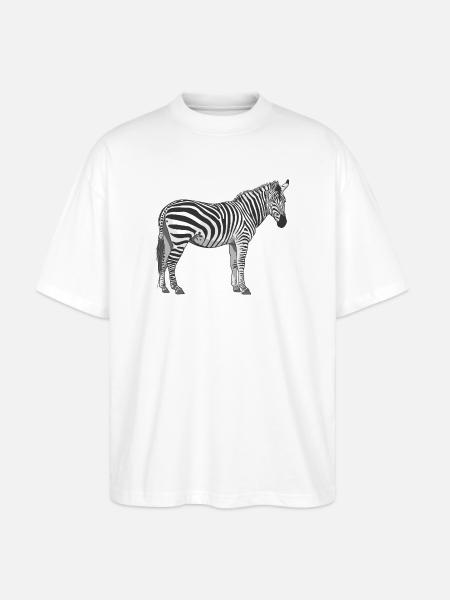 le zèbre - T-shirt bio Blaster 2.0 coupe oversize Stanley/Stella Unisexe - blanc
