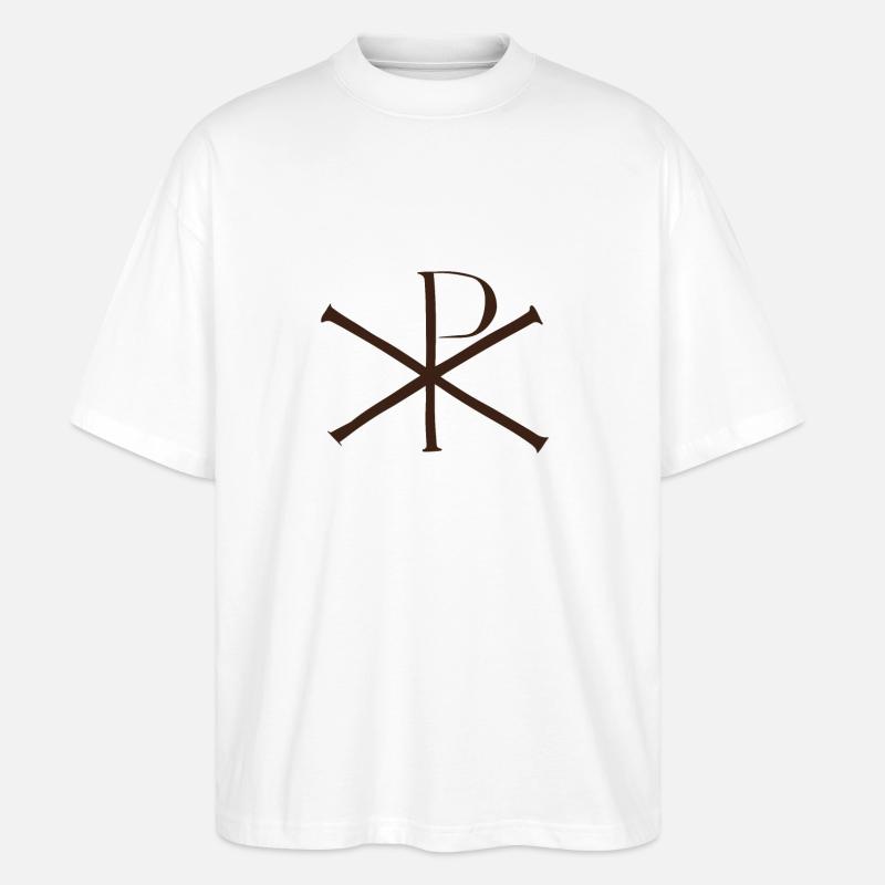 Christus-Monogramm XP - Stanley/Stella Oversized Unisex Bio T-Shirt Blaster 2.0 - Weiß