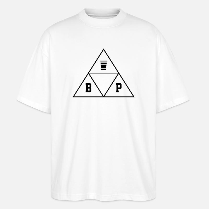 Beer Pong Triangle-corner - Stanley/Stella Oversized Unisex Organic T-shirt Blaster 2.0 - white