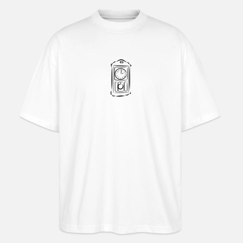 Pendulum clock, clock, wall clock - Stanley/Stella Oversized Unisex Organic T-shirt Blaster 2.0 - white