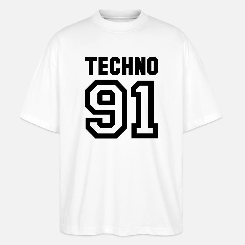 TECHNO Rave Techno 90s 90s - T-shirt bio Blaster 2.0 coupe oversize Stanley/Stella Unisexe - blanc