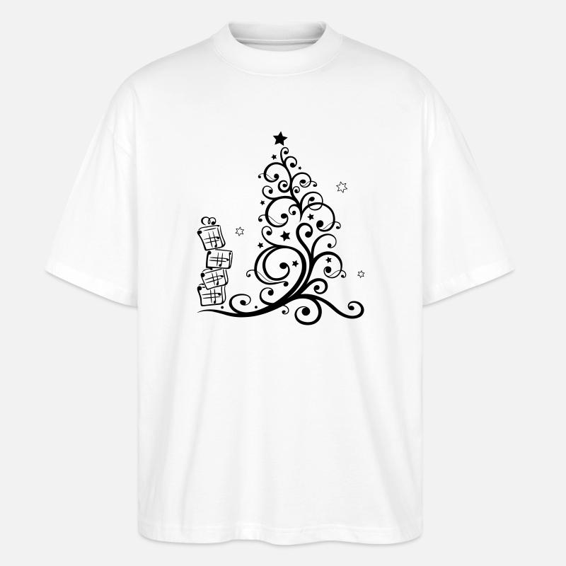 Arbre de Noël, arbre de Noël - T-shirt bio Blaster 2.0 coupe oversize Stanley/Stella Unisexe - blanc