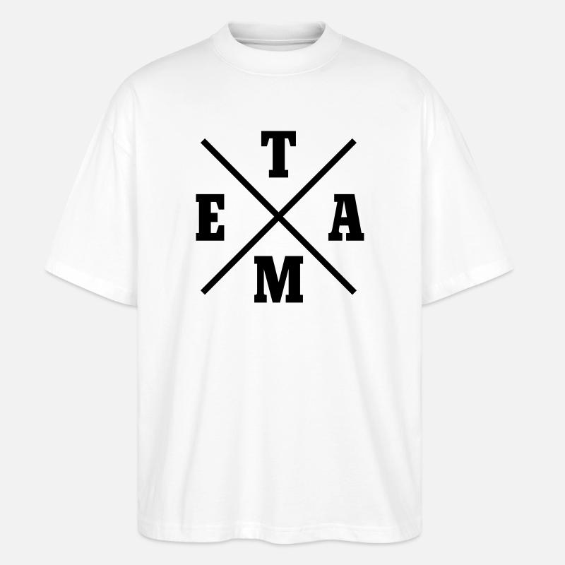 Team Kreuz - Stanley/Stella Oversized Unisex Bio T-Shirt Blaster 2.0 - Weiß