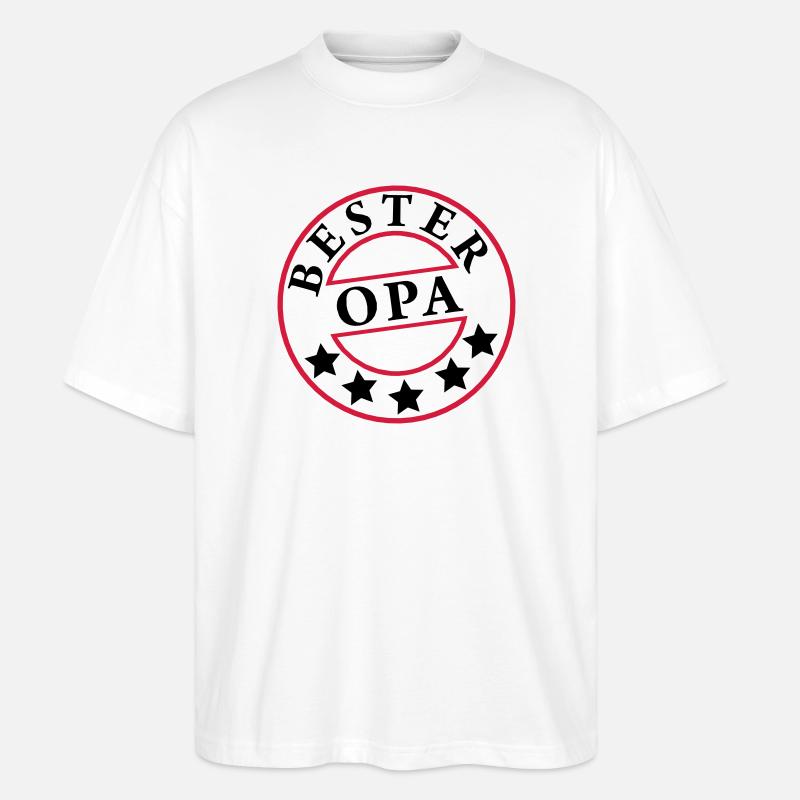 „Bester Opa“ - Stanley/Stella Oversized Unisex Bio T-Shirt Blaster 2.0 - Weiß