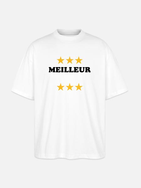 Meilleur (à personnaliser) - T-shirt bio Blaster 2.0 coupe oversize Stanley/Stella Unisexe - blanc