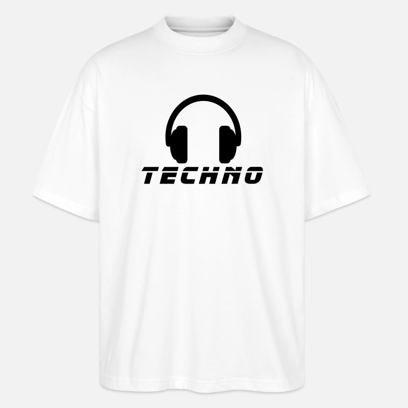 Techno Music - Stanley/Stella Oversized Unisex Bio T-Shirt Blaster 2.0 - Weiß