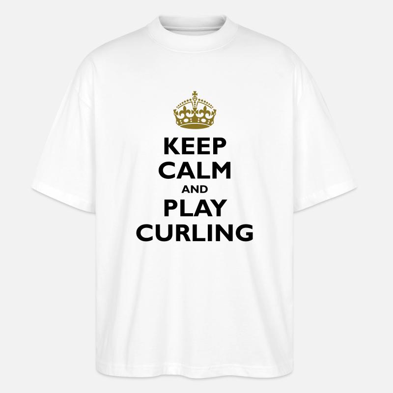 Keep calm and play curling - Stanley/Stella Oversized Unisex Organic T-shirt Blaster 2.0 - white