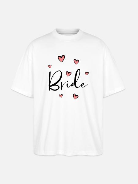 Bride Heart Bachelorette Party Gift - Stanley/Stella Oversized Unisex Organic T-shirt Blaster 2.0 - white