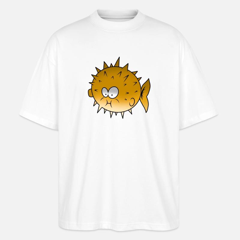 Kugelfisch - Stanley/Stella Oversized Unisex Bio T-Shirt Blaster 2.0 - Weiß