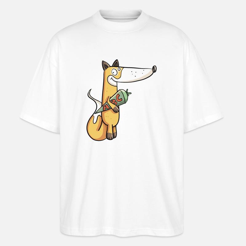 Schulkind Fuchs I Einschulung Erstklässler - Stanley/Stella Oversized Unisex Bio T-Shirt Blaster 2.0 - Weiß