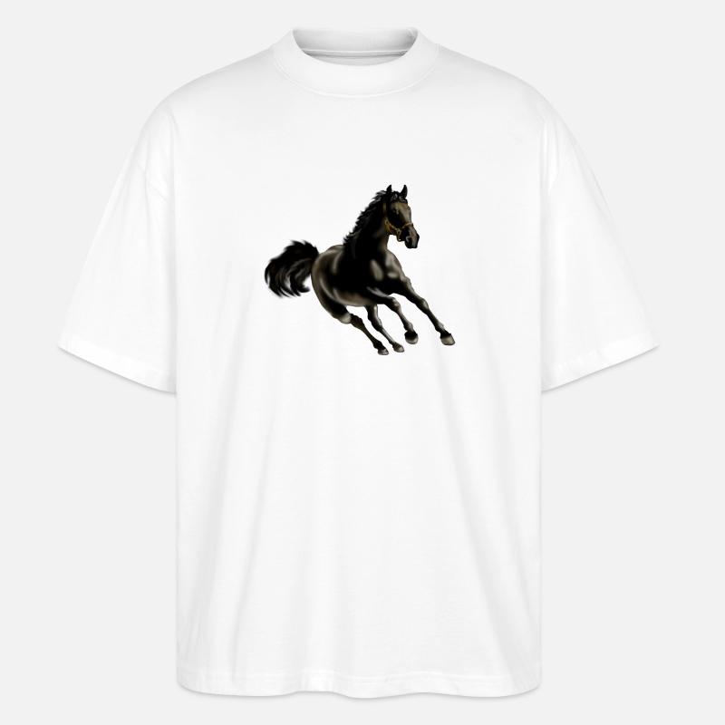 Pferd - Stanley/Stella Oversized Unisex Bio T-Shirt Blaster 2.0 - Weiß