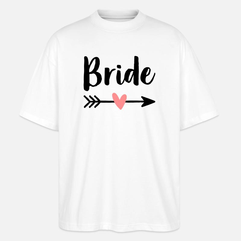 Bride Amor Pfeil Junggesellenabschied Geschenk - Stanley/Stella Oversized Unisex Bio T-Shirt Blaster 2.0 - Weiß
