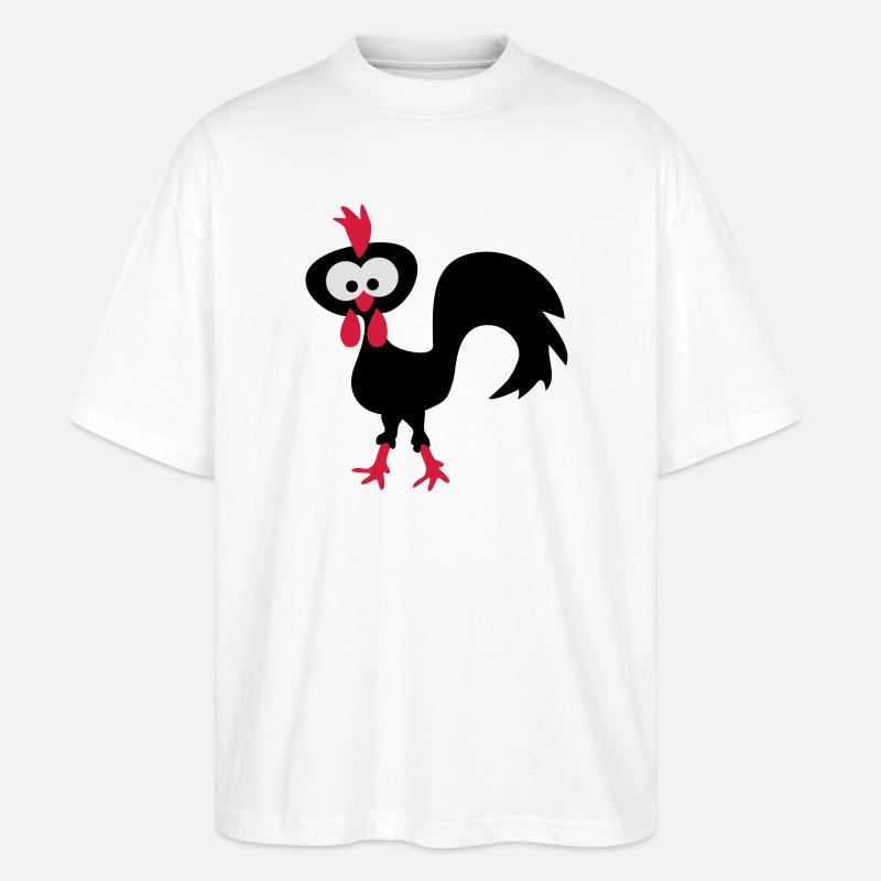 hahn vogel lustig - Stanley/Stella Oversized Unisex Bio T-Shirt Blaster 2.0 - Weiß