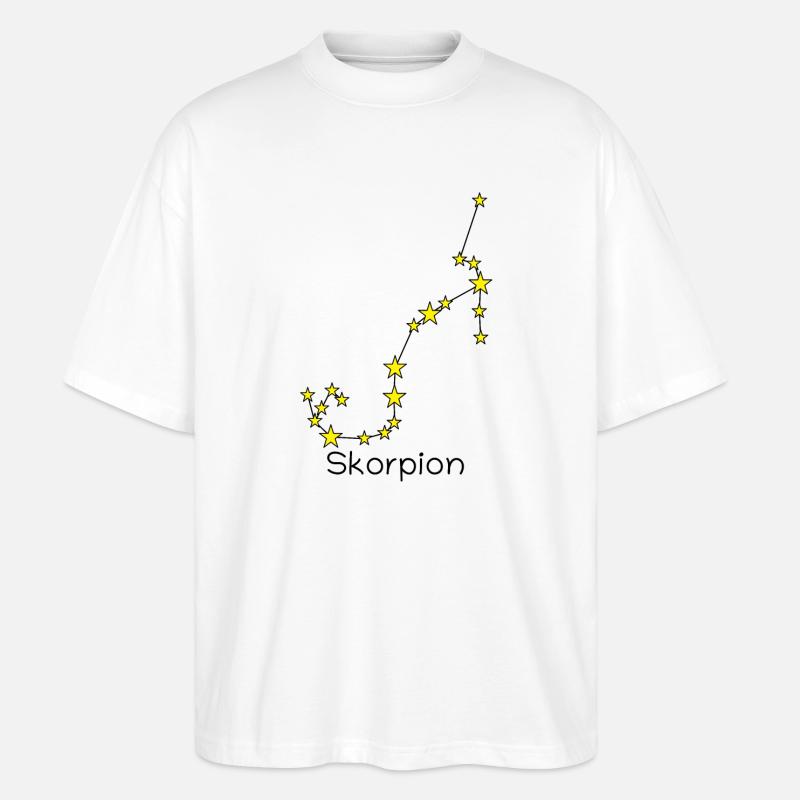 Sternzeichen Skorpion - Stanley/Stella Oversized Unisex Bio T-Shirt Blaster 2.0 - Weiß
