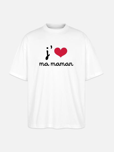 J'aime ma Maman - T-shirt bio Blaster 2.0 coupe oversize Stanley/Stella Unisexe - blanc