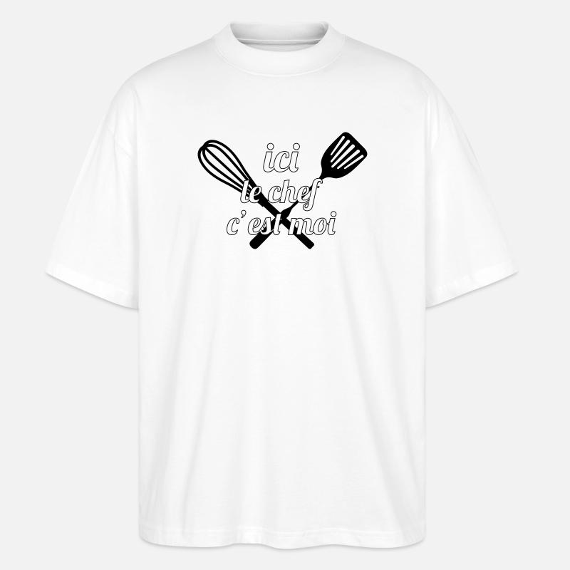 Ici le Chef, c'est moi ! - Stanley/Stella Oversized Unisex Bio T-Shirt Blaster 2.0 - Weiß