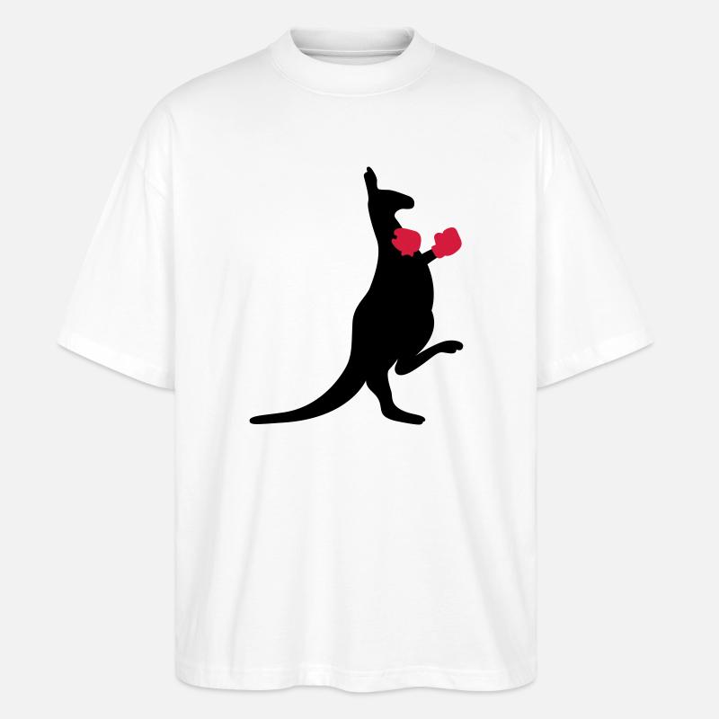 Känguru - Stanley/Stella Oversized Unisex Bio T-Shirt Blaster 2.0 - Weiß