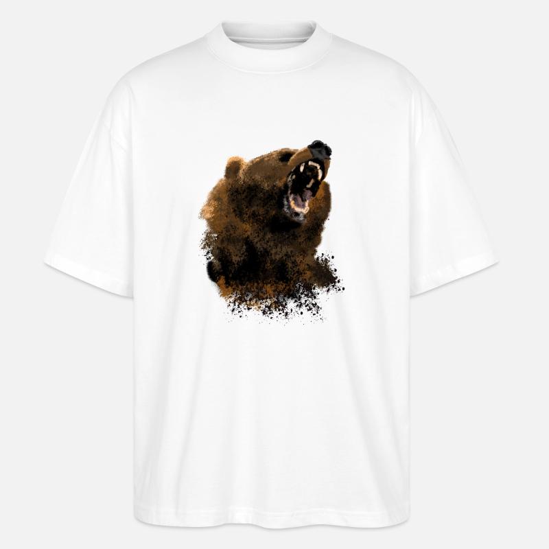 Bär - Stanley/Stella Oversized Unisex Bio T-Shirt Blaster 2.0 - Weiß
