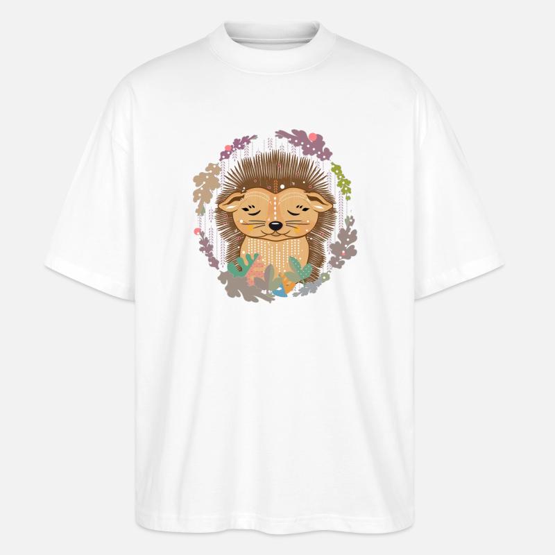 Igel im Winterschlaf - Stanley/Stella Oversized Unisex Bio T-Shirt Blaster 2.0 - Weiß