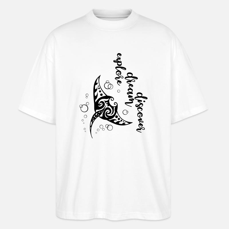 Explore Dream Discover - Manta - Stanley/Stella Oversized Unisex Bio T-Shirt Blaster 2.0 - Weiß