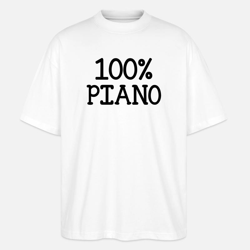 100% Piano - Stanley/Stella Oversized Unisex Bio T-Shirt Blaster 2.0 - Weiß