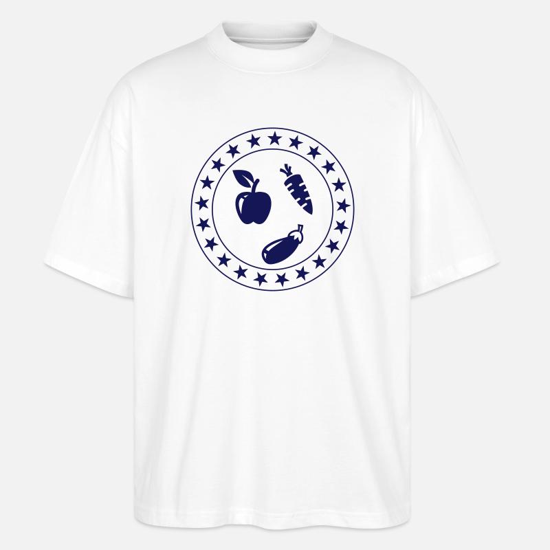 Vegetarian / Vegetarier / Végétarien - Stanley/Stella Oversized Unisex Bio T-Shirt Blaster 2.0 - Weiß