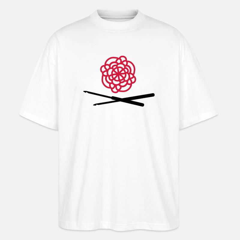 haekeln handarbeit hobby - Stanley/Stella Oversized Unisex Bio T-Shirt Blaster 2.0 - Weiß