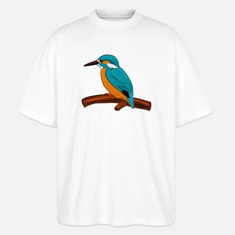 eisvogel vogel bunt - Stanley/Stella Oversized Unisex Bio T-Shirt Blaster 2.0 - Weiß