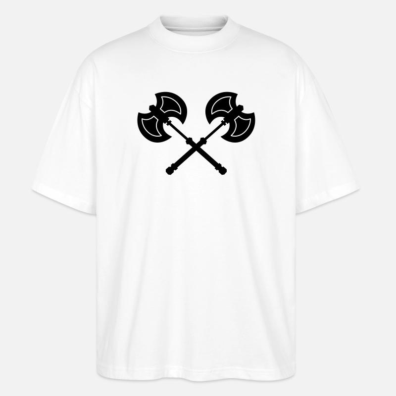 beil Axt - Stanley/Stella Oversized Unisex Bio T-Shirt Blaster 2.0 - Weiß