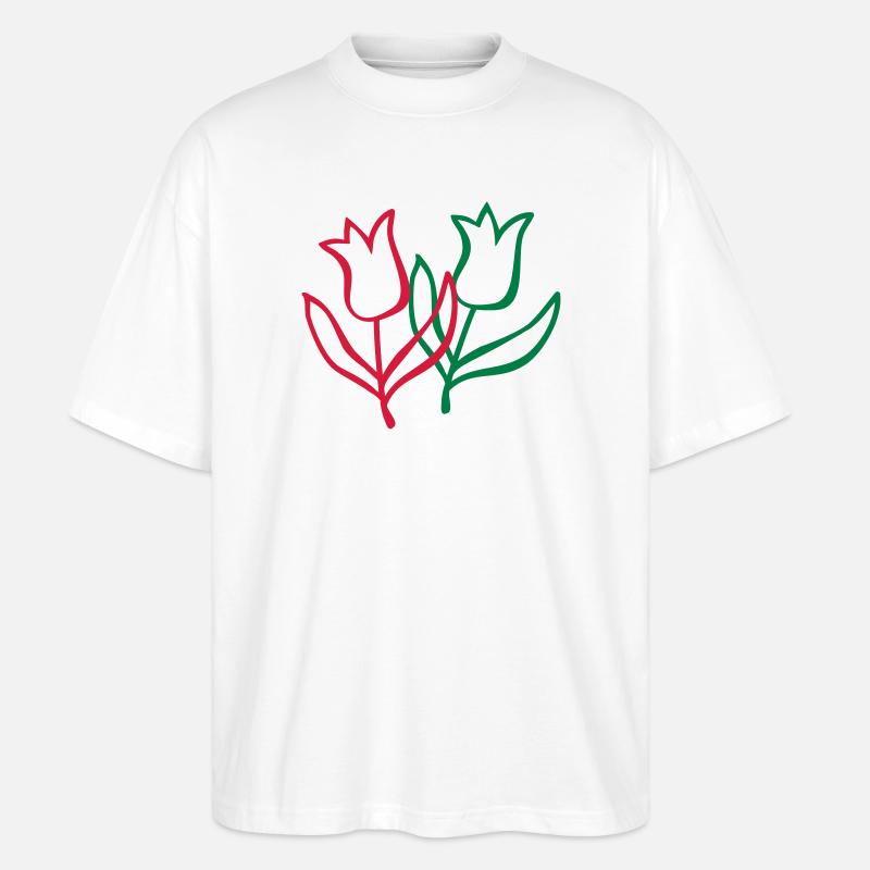 tulpen blume blüte - Stanley/Stella Oversized Unisex Bio T-Shirt Blaster 2.0 - Weiß