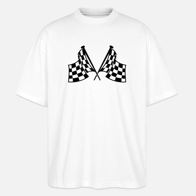 drapeaux de course - T-shirt bio Blaster 2.0 coupe oversize Stanley/Stella Unisexe - blanc