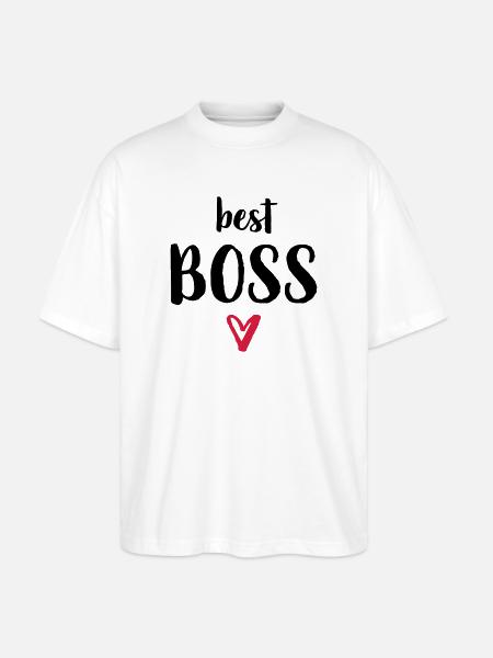 best boss heart gift boss - Stanley/Stella Oversized Unisex Organic T-shirt Blaster 2.0 - white