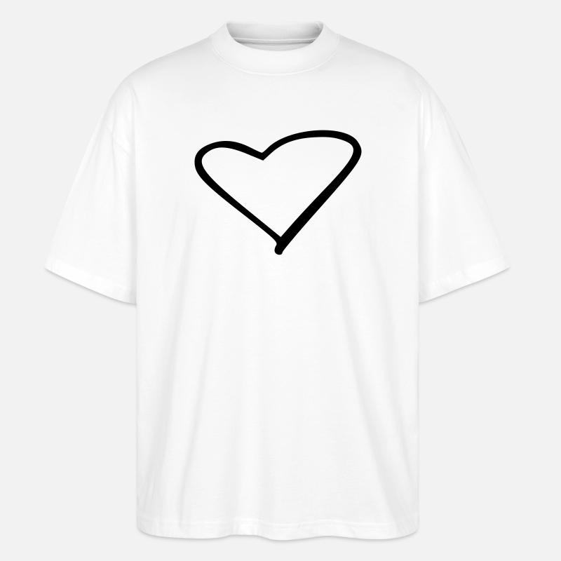 Herz - Stanley/Stella Oversized Unisex Bio T-Shirt Blaster 2.0 - Weiß