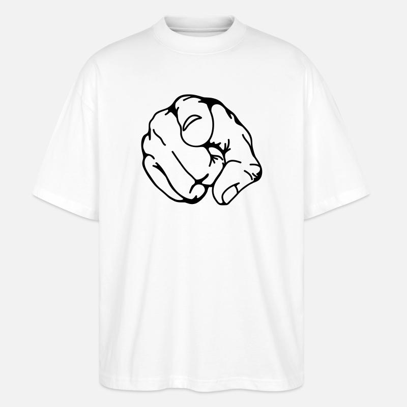 hand faust finger - Stanley/Stella Oversized Unisex Bio T-Shirt Blaster 2.0 - Weiß