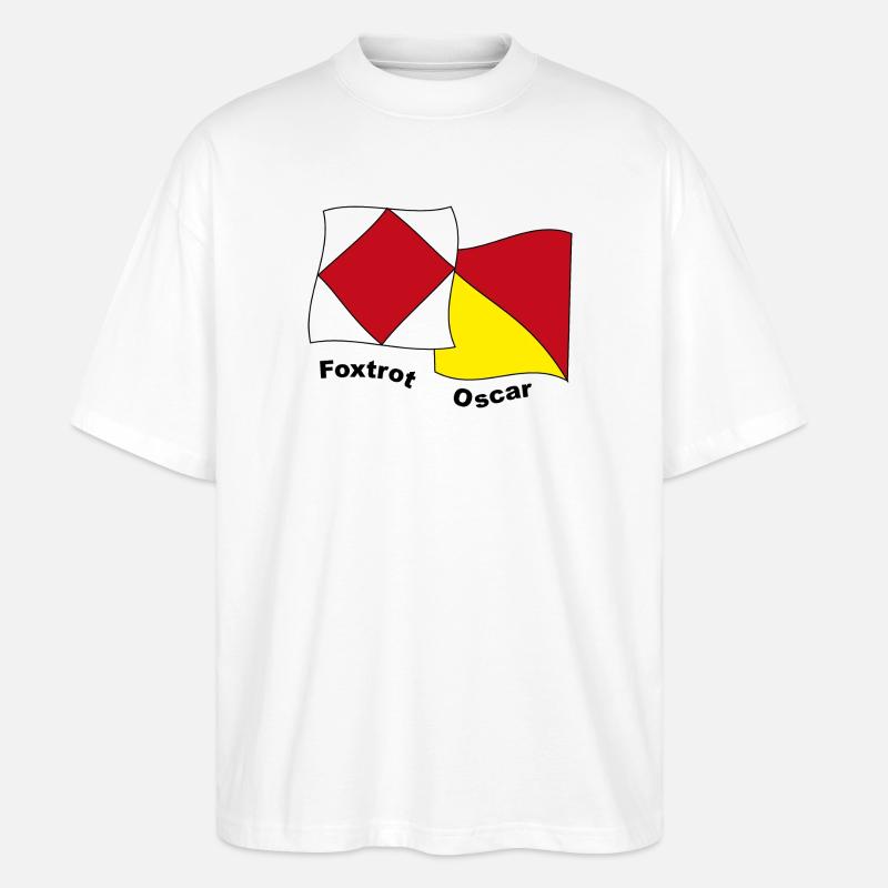 Foxtrott-Oscar - Stanley/Stella Oversized Unisex Bio T-Shirt Blaster 2.0 - Weiß