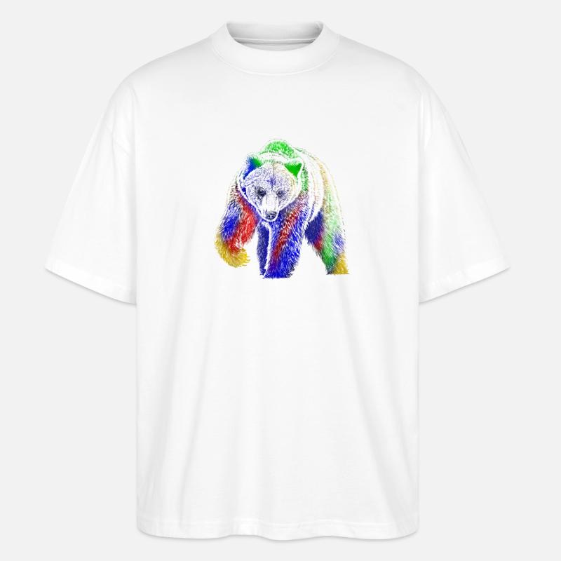 Bär - Stanley/Stella Oversized Unisex Bio T-Shirt Blaster 2.0 - Weiß
