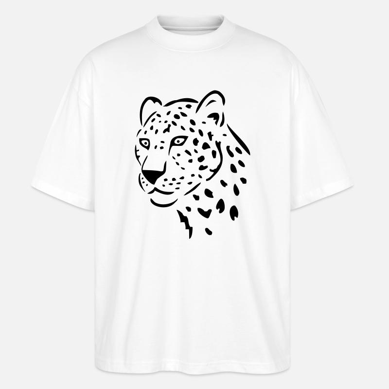 léopard - T-shirt bio Blaster 2.0 coupe oversize Stanley/Stella Unisexe - blanc