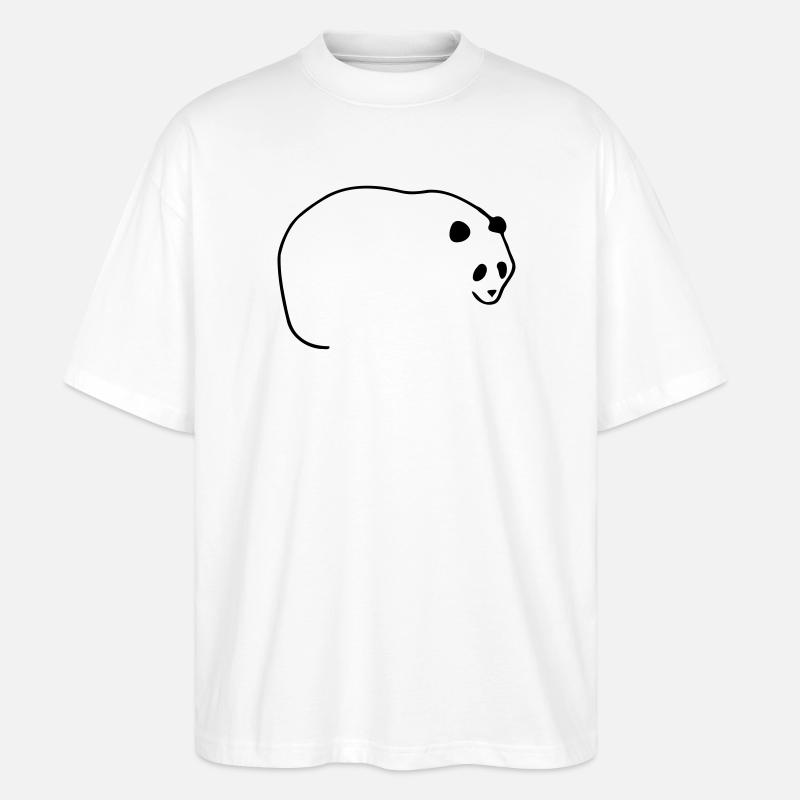 Linien Panda - Stanley/Stella Oversized Unisex Bio T-Shirt Blaster 2.0 - Weiß