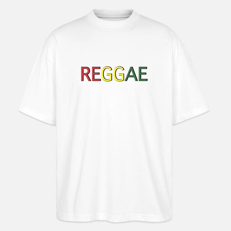 Lettrage des couleurs reggae - T-shirt bio Blaster 2.0 coupe oversize Stanley/Stella Unisexe - blanc