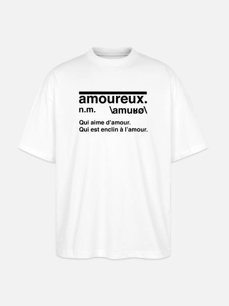 Définition amoureux style dictionnaire - T-shirt bio Blaster 2.0 coupe oversize Stanley/Stella Unisexe - blanc